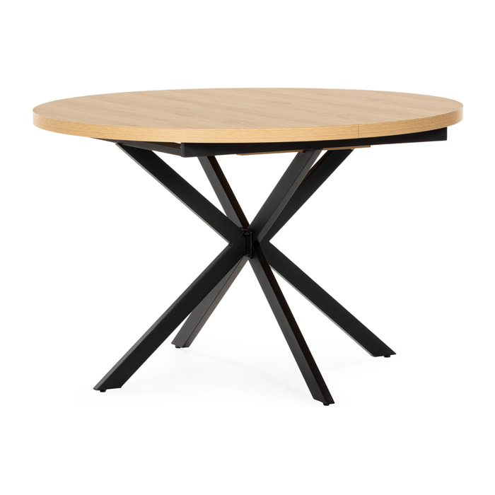 Mesa redonda extensible Murano efecto Roble, 120-160 cm