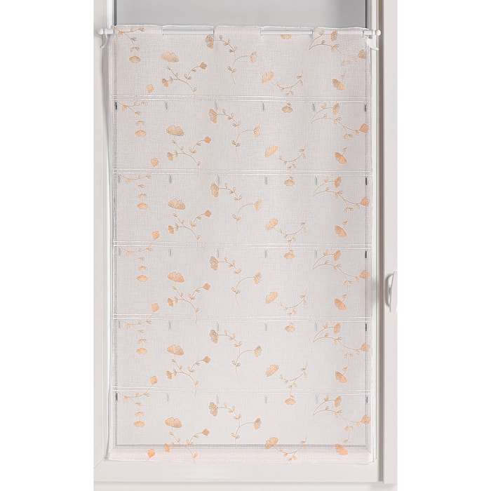 Voilage modulable brodé ginko - Jaune Ocre