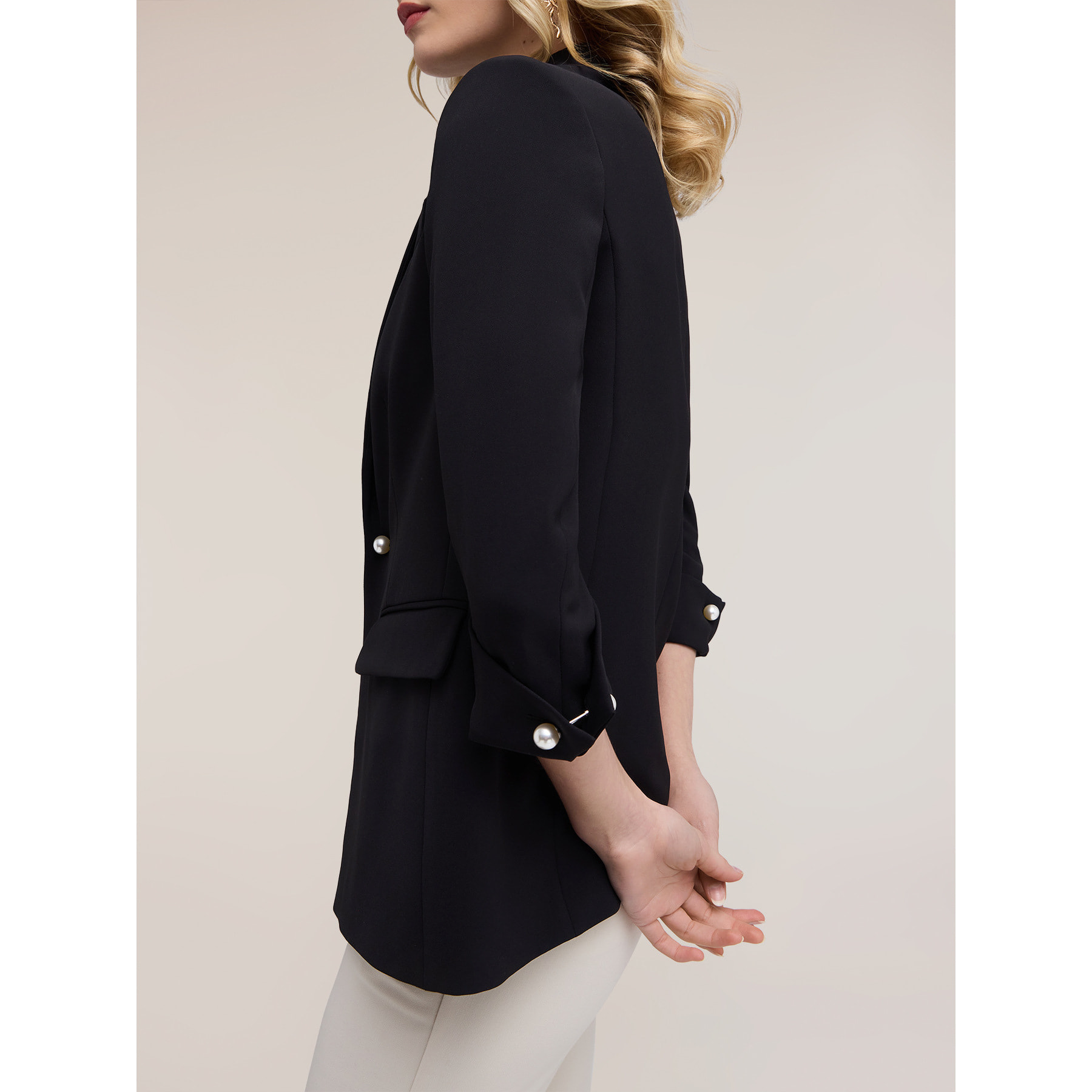 Motivi - Giacca blazer con gemelli gioiello - Nero