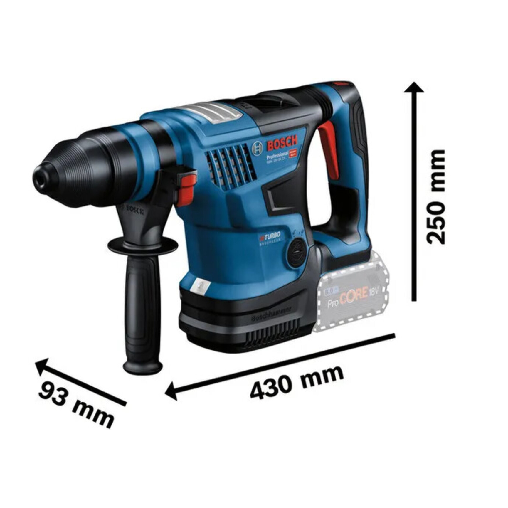 Perforateur BOSCH BITURBO GBH 18V-34 CF - SDS-Plus - Sans batterie, ni chargeur - 0611914001