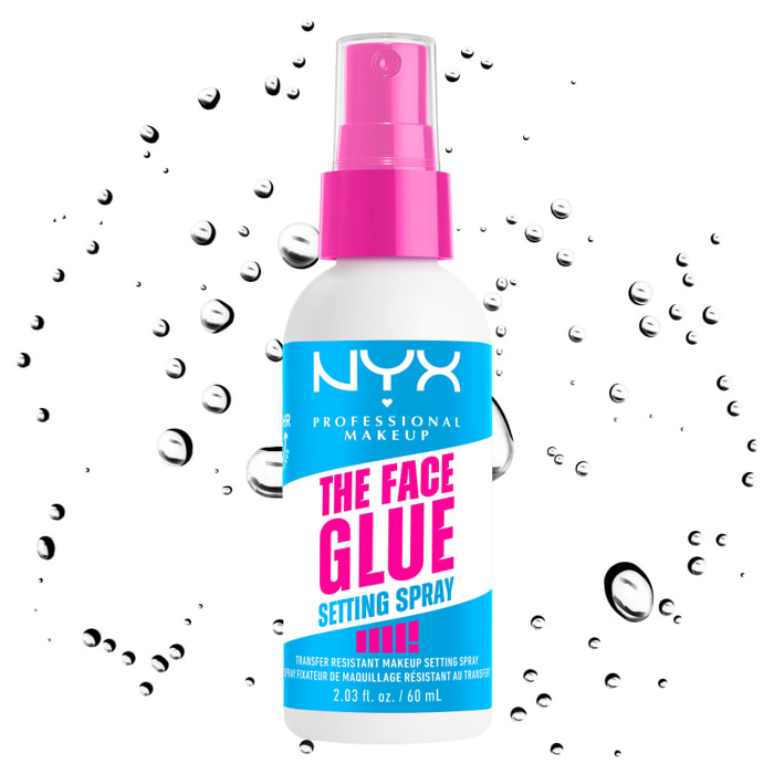 NYX Professional Makeup The Face Glue Setting Spray, Spray fixateur résistant aux transferts et waterproof, 60ml