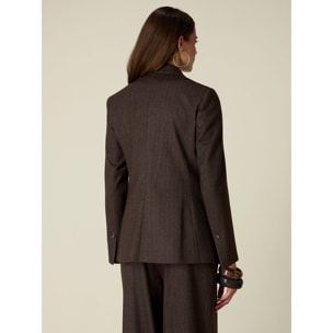 Oltre - Blazer doppiopetto tinto filo - Marrone