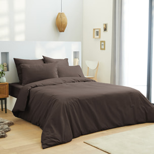 Housse de couette unie choco 100% Coton / 57 Fils/cm2