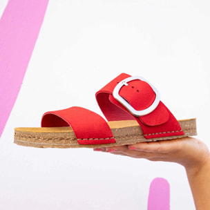 Sandalias 0175 NOBUCK RED/ CRETA color Red