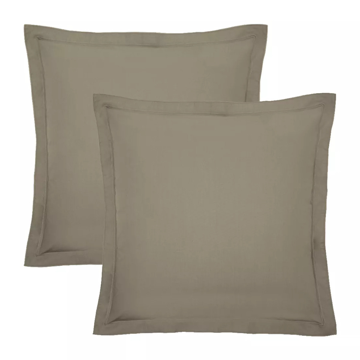 Lot de 2 taies percale de coton uni brun Olana pin