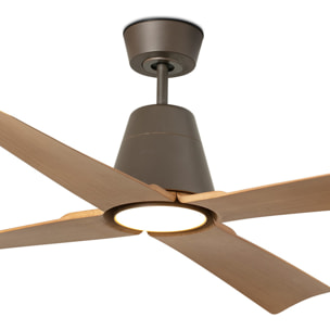 TYPHOON M LED LED Ventilateur marron/bois
