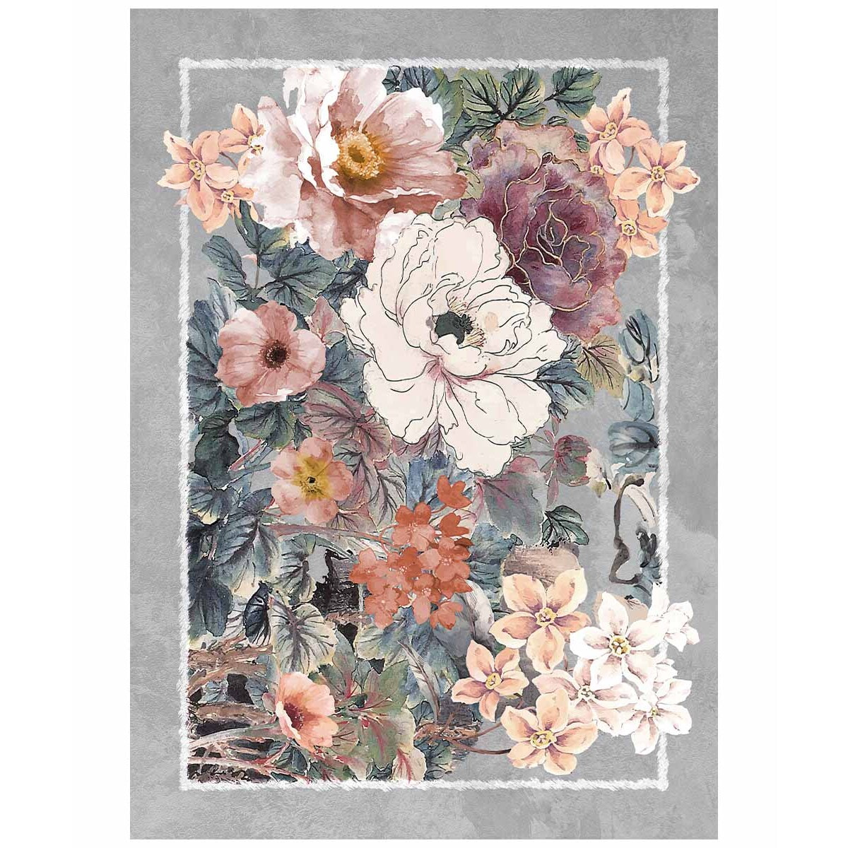 Tappeto arredo salotto soggiorno camera, stile contemporaneo arte moderna motivi floreali giapponesi