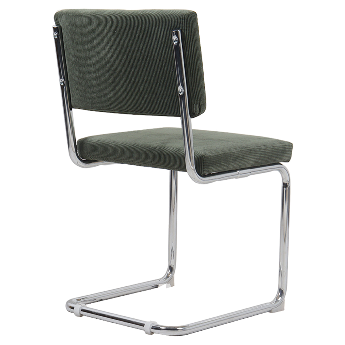 Lot de 2 chaises en velours côtelé et métal chromé - DULCE