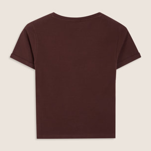 T-shirt slim donna con scritta ricamata