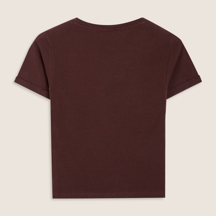 T-shirt slim donna con scritta ricamata