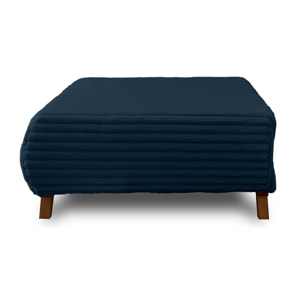 Cristal - pouf modulable - 95 cm - en fausse fourrure côtelée - Bleu