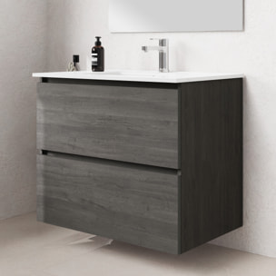 Conjunto mueble de baño SEA Alday, 80cm, Carbon