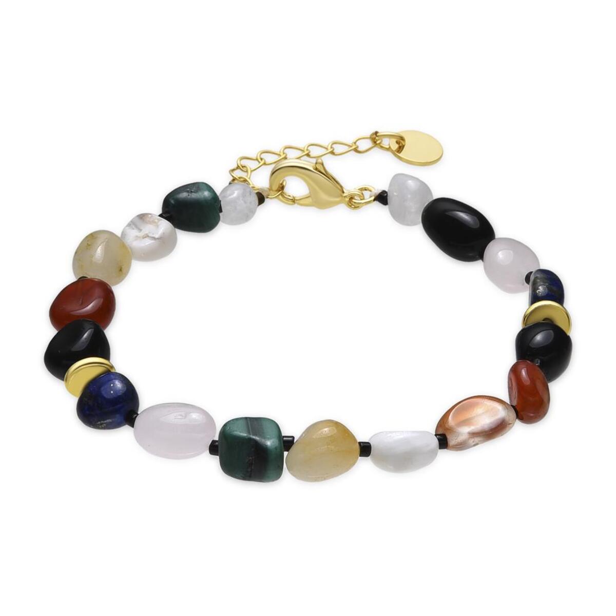 Pulsera con Multicolor Piedra Natural acabado oro 18k