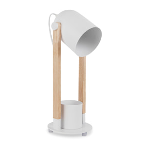 Forlight - Flexo de Escritorio con Acabado Madera Clara y Blanco Mate, Compatible con Bombillas Personalizables, Diseño Moderno y Duradero en Madera y Acero, Ideal para Iluminación del Hogar