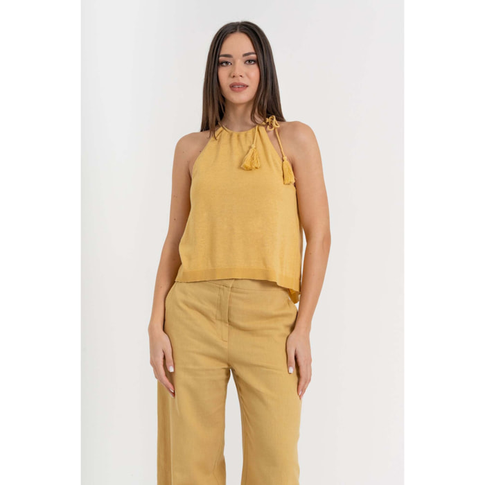 Kocca - Top in maglia con scollo all'americana Donna