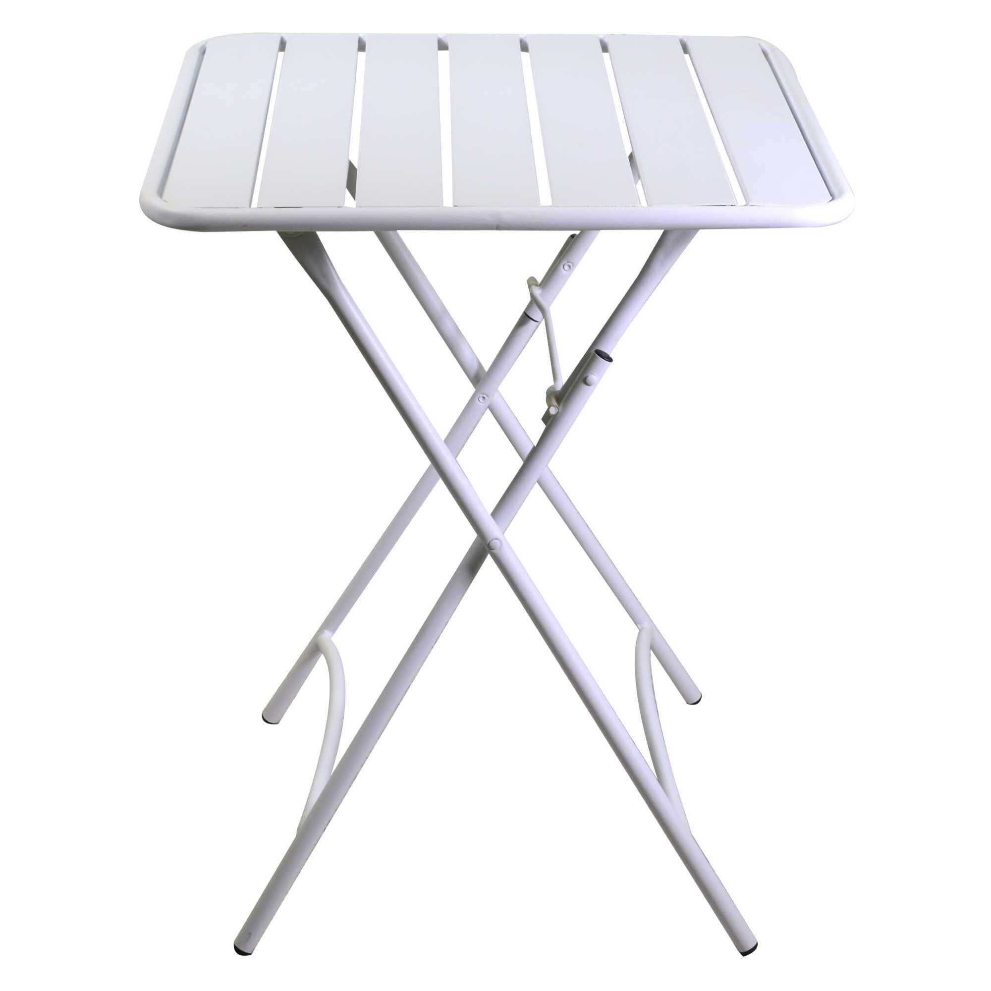 Tavolo Rovigo Vacchetti in metallo pieghevole bianco cm60x60h72
