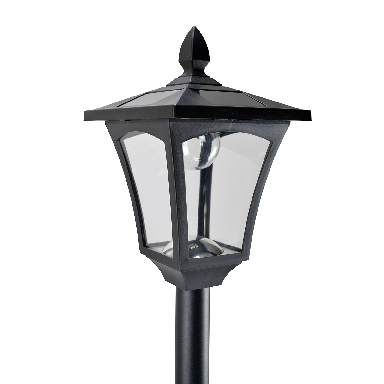 Outsunny Luminaire extérieur solaire lampadaire lanterne classique LED 40 Lm dim. 18L x 18l x 160H cm noir