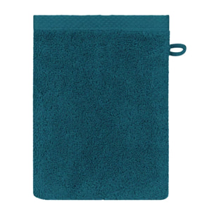 Gant de toilette pur coton 550 g/m² uni bleu Elea canard