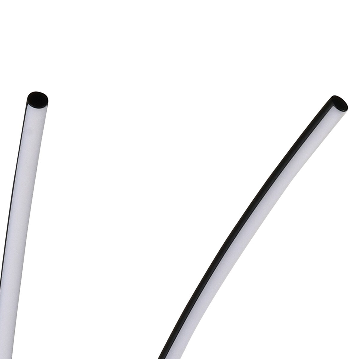 Lampadaire LED Tomasucci SCRATCH, métal noir mat et acrylique blanc, 150 cm, 30W, lumière blanc chaud