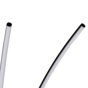 Lampadaire LED Tomasucci SCRATCH, métal noir mat et acrylique blanc, 150 cm, 30W, lumière blanc chaud