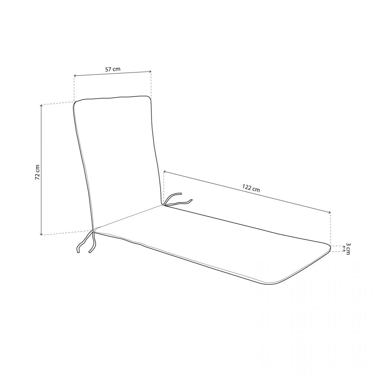 Cojín reversible de tumbona Verde - Gris