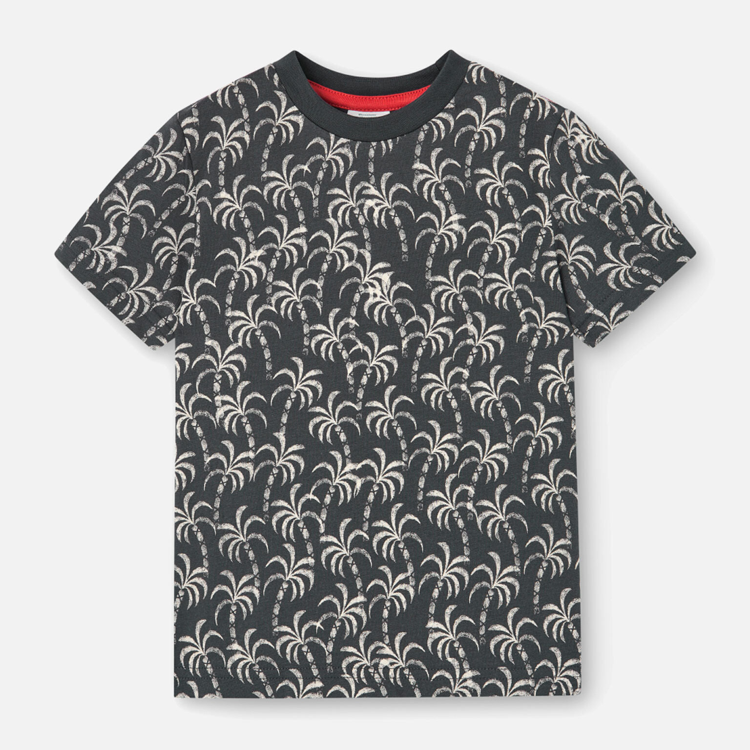 Camiseta estampada niÃ±o, mangas cortas, gris oscuro