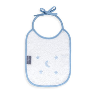 Pack 2 Baberos Don Algodon 20X25 Modelo Estrellas Luna Bco/Azul