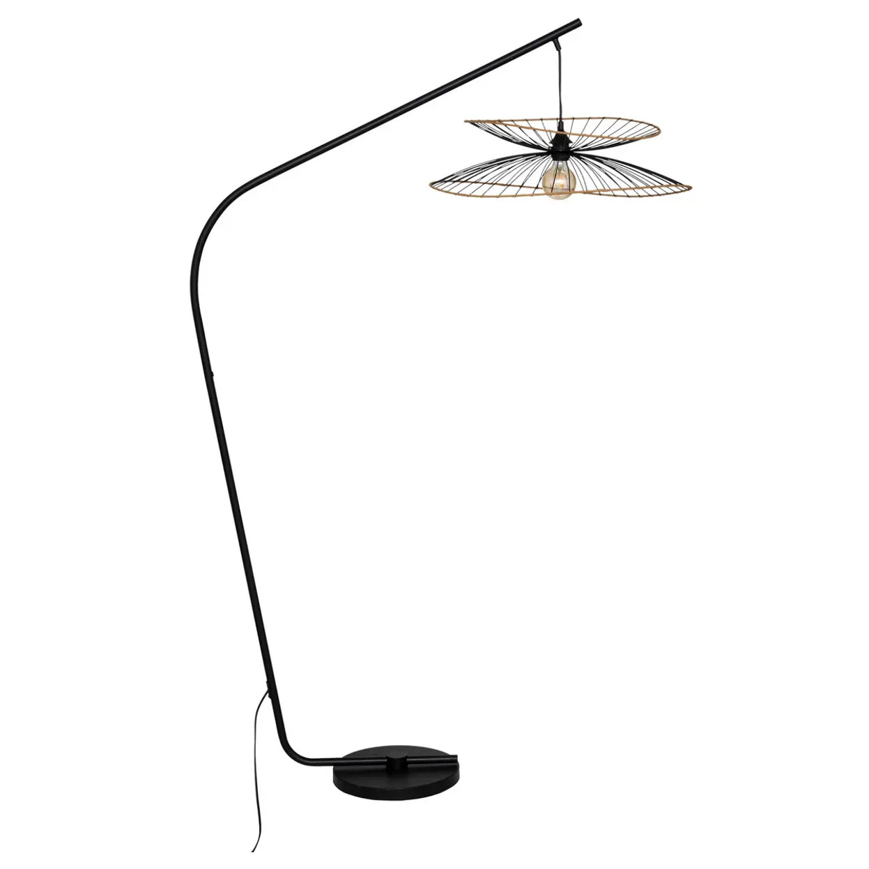 Lampadaire arc "Alara" - métal - noir - H177 cm