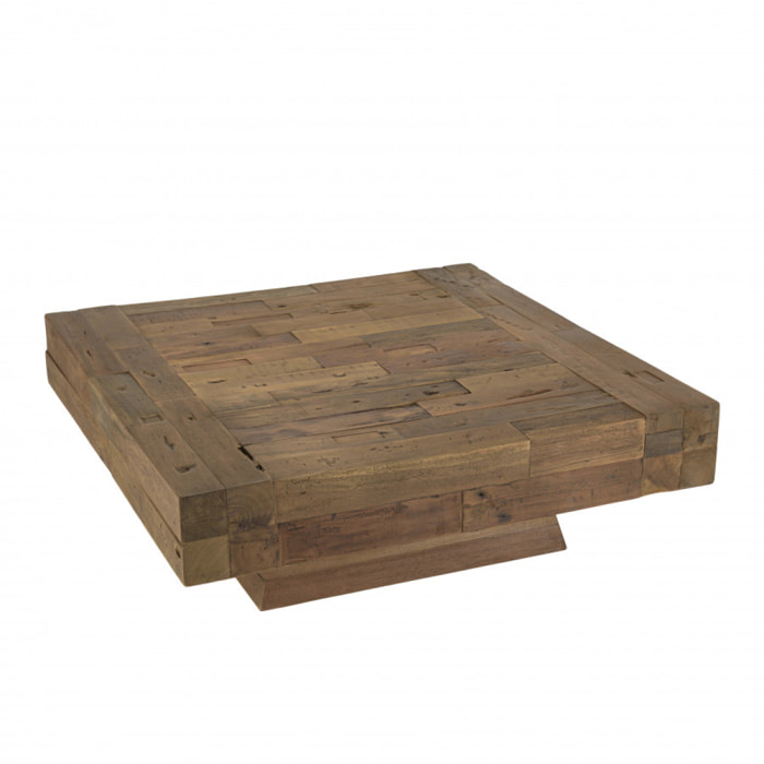 LEONCE - Table basse carrée bois massif marron