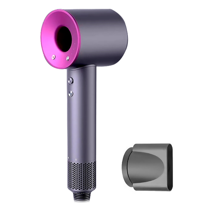 Asciugacapelli ionico con 4 livelli di temperatura, 3 livelli di velocità e 1600W di potenza.