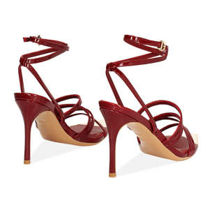 Sandalo donna cherry in vernice, tacco 9,5 cm