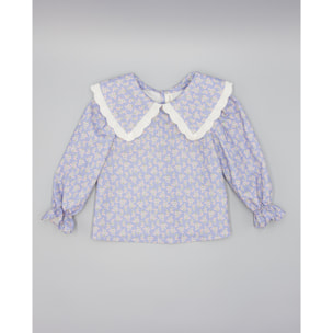 Camisa Lila De Viella Estampada Floral