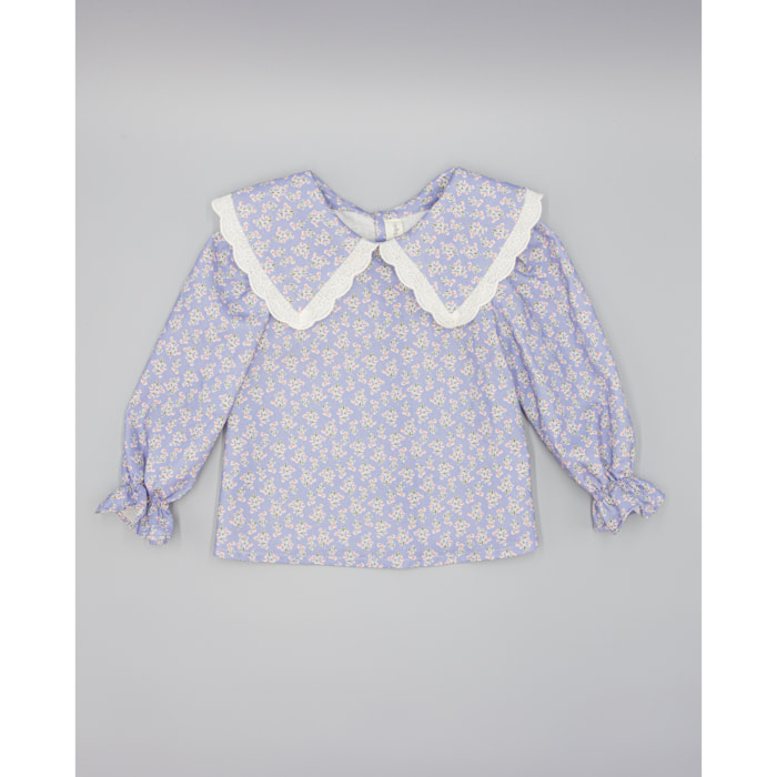 Camisa Lila De Viella Estampada Floral