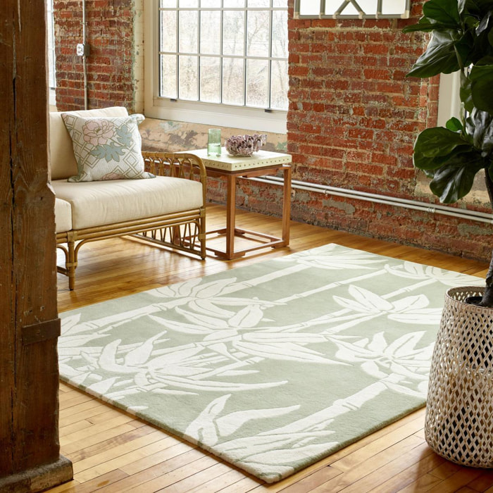 Tapis salon et chambre fait à la main en laine motif floral DEFI