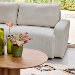 Canapé d'angle gauche 3 places tissu gris clair L 260 x P 88 / 139cm / x H 87cm - Dany