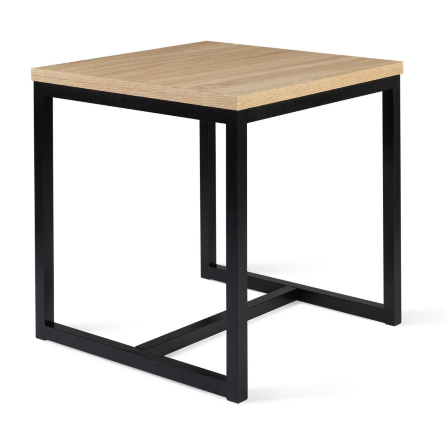 Table à manger dépliante Memphis bois et noir 80-160cm