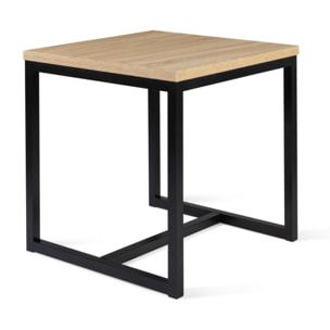 Table à manger dépliante Memphis bois et noir 80-160cm
