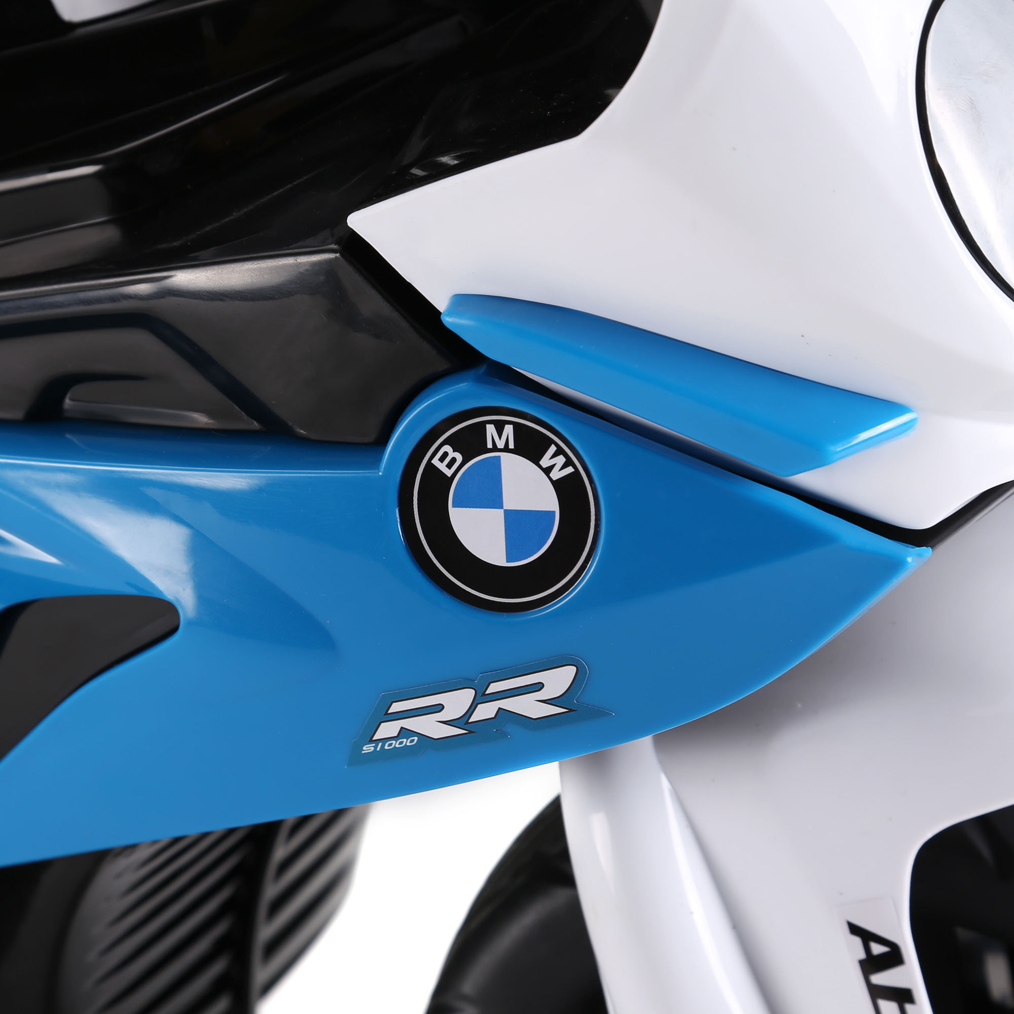 Moto Eléctrica para Niños de 18-36 Meses con Licencia BMW S1000RR Motocicleta de Batería 6V Moto Infantil con Música Carga 20 kg Azul