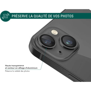 Protège objectif FORCE GLASS iPhone 15 / 15 Plus x 2 noir