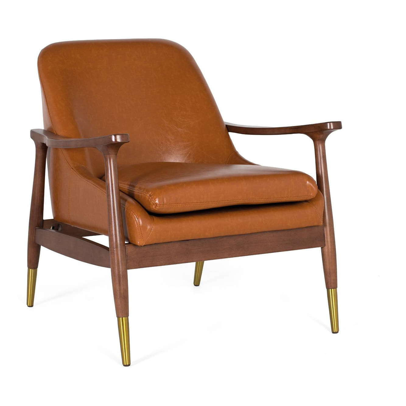 Sillón de Tapizado Pu 75 Cm Estilo Vintage Moderno