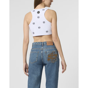 PHILIPP PLEIN Ribbed Mini Tank Top Monogram Monogram