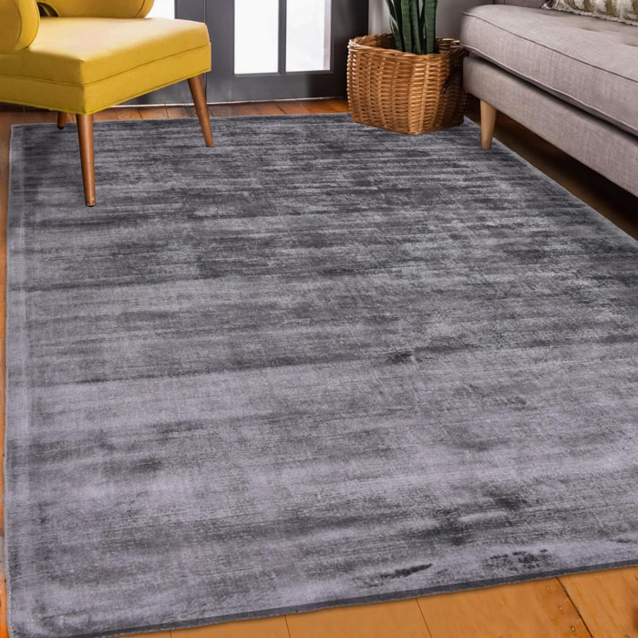 Tapis artisanal doux et soyeux tufté main en viscose