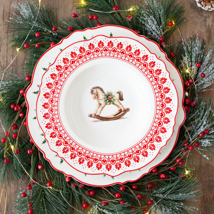 Lot de 6 assiettes creuses, SOUVENIRS D'ANTAN