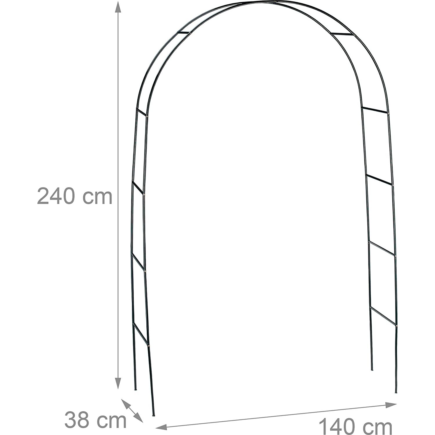 Arco Da Giardino Per Rose Piante Rampicanti Traliccio Pergolato Vite Decorazione Design Per Eventi Matrimoni Viali Metallo Verde Scuro 240x140x38 cm