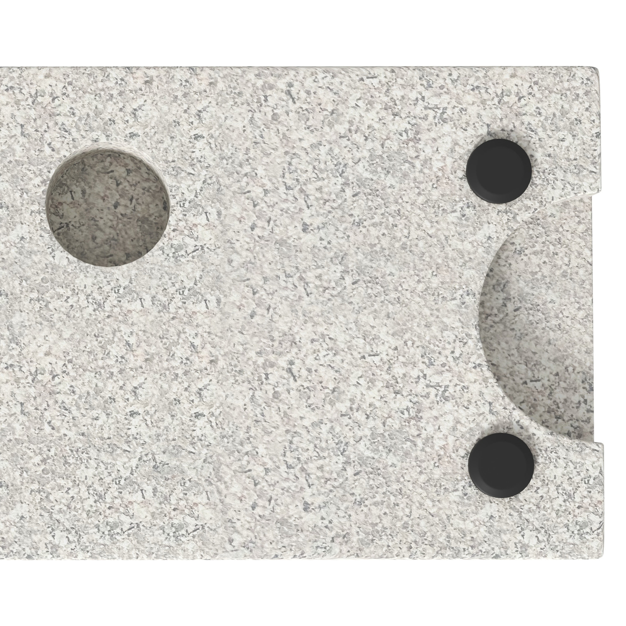 Pied de parasol en granite gris - poids net 25 Kg - 2 vis de serrage - compatible mât 32 à 48 mm
