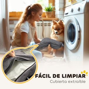 Cama para Perros Medianos Cama para Mascotas con 2 Almohadas Colchón para Perros con Base Antideslizante Funda Extraíble y Lavable 90x60x35 cm Gris
