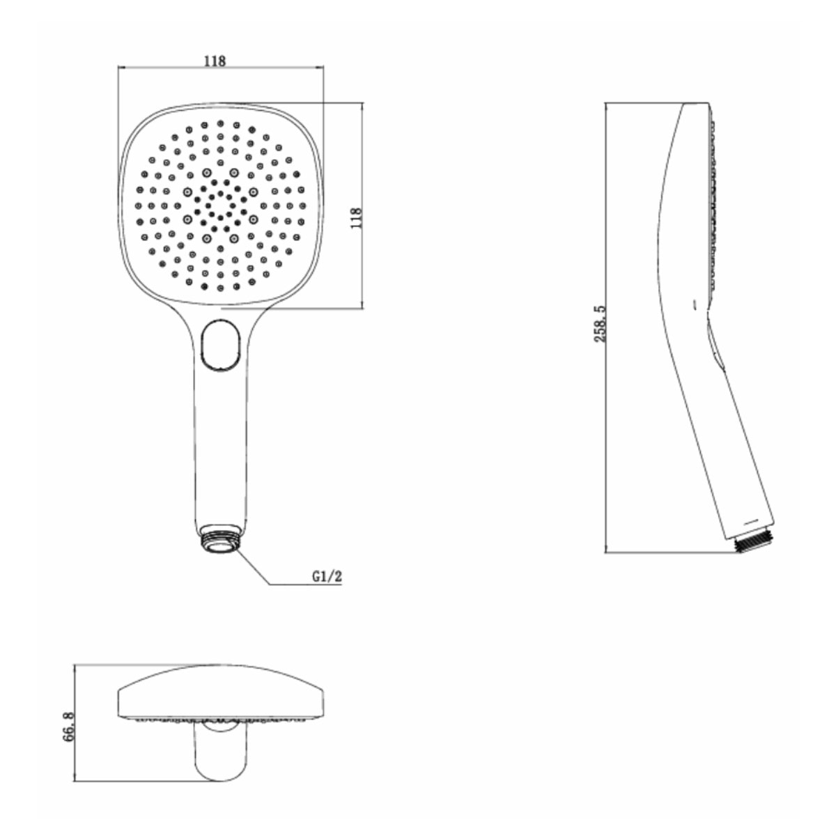 Douchette à main 3 jets, noir mat (SATBSRS61C)