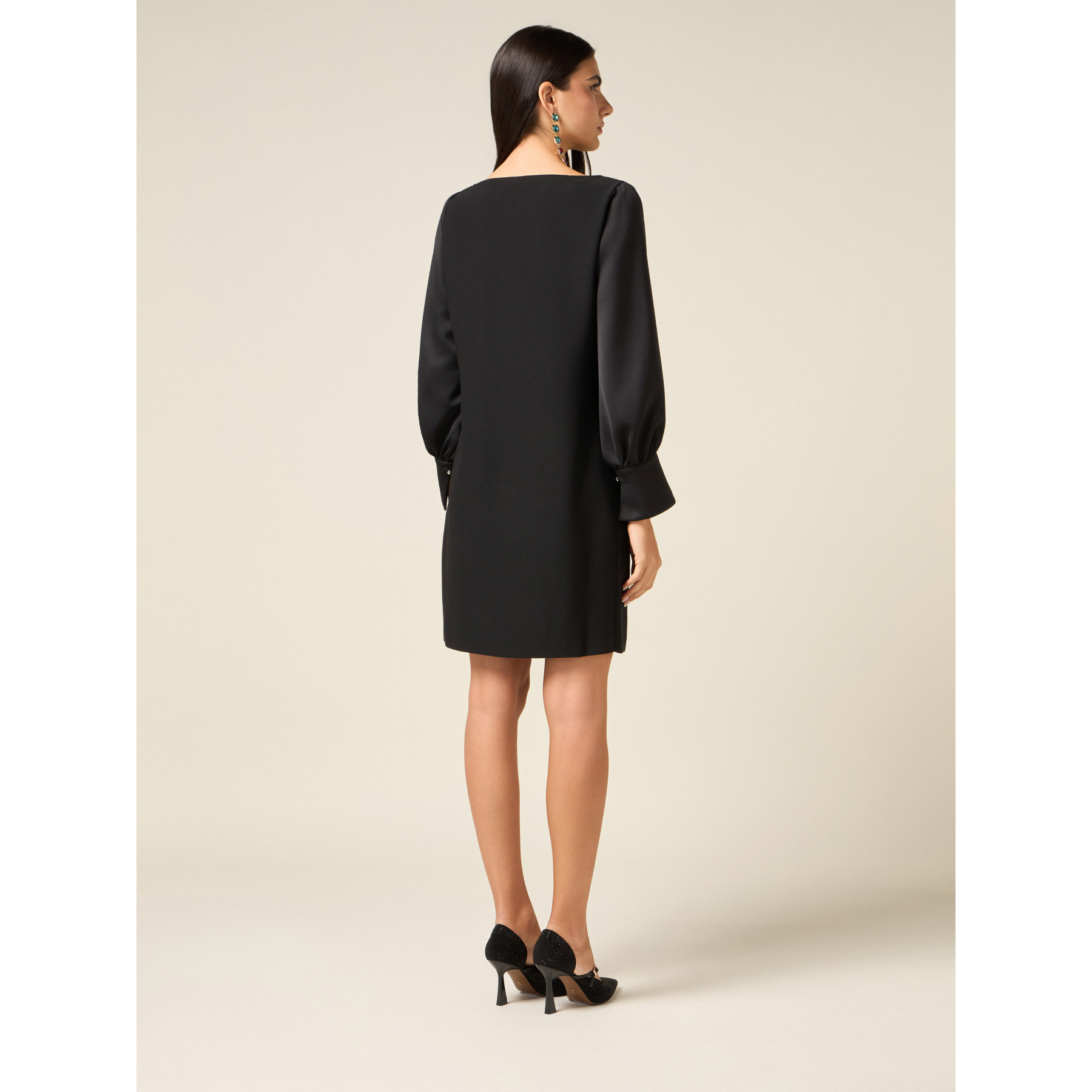 Oltre - Vestido con aberturas en las mangas - Negro