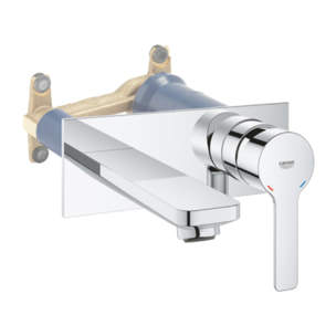 Robinet lavabo mural GROHE Lineare M Chromé + corps encastré