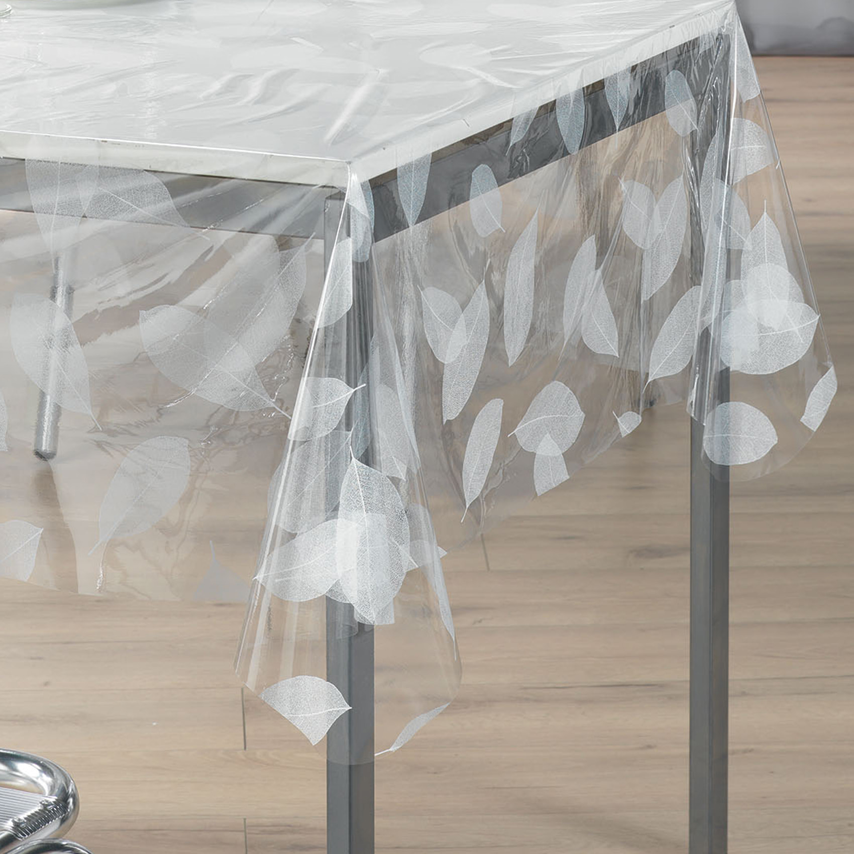 Nappe rectangle transparente print feuillages - Transparent